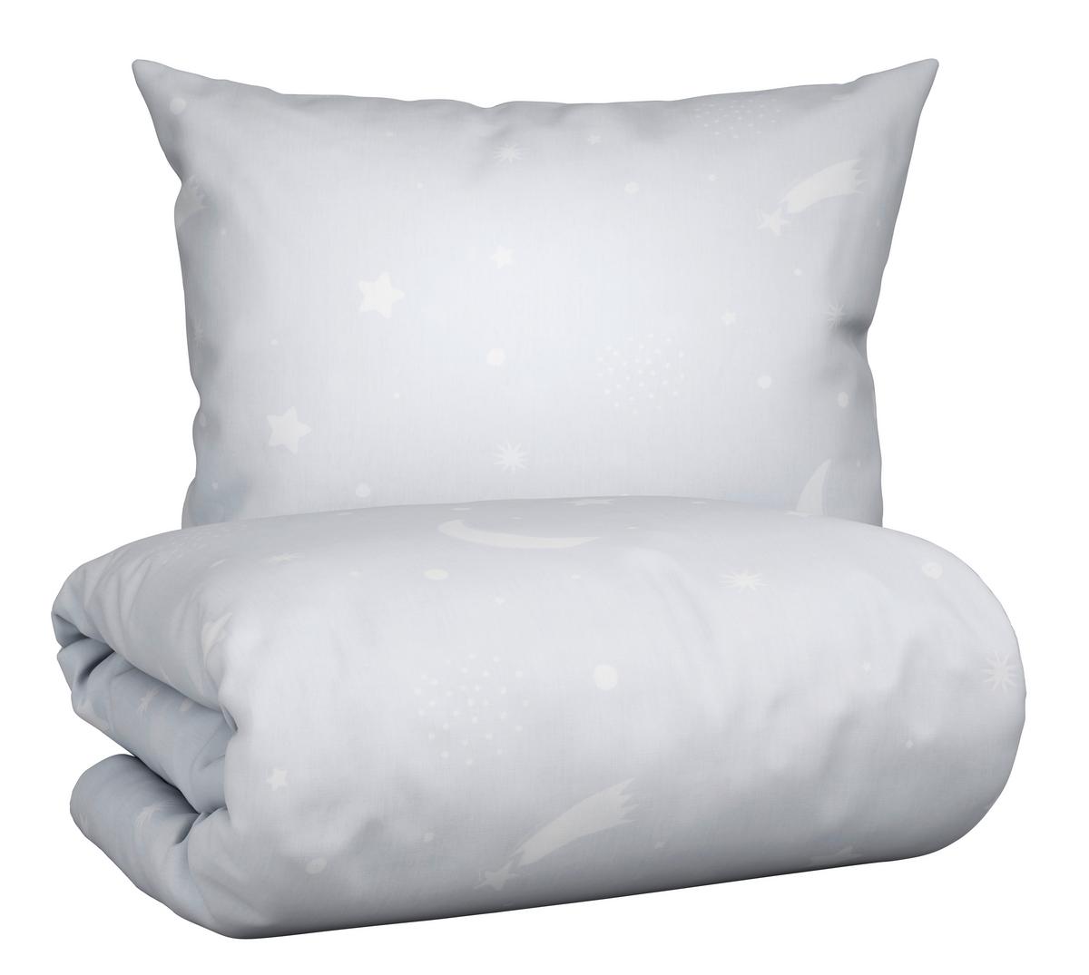 BETTWÄSCHESET STARS AND MOON - Weiss/Hellgrau, Konventionell, Textil (160/210cm) - Modern Living