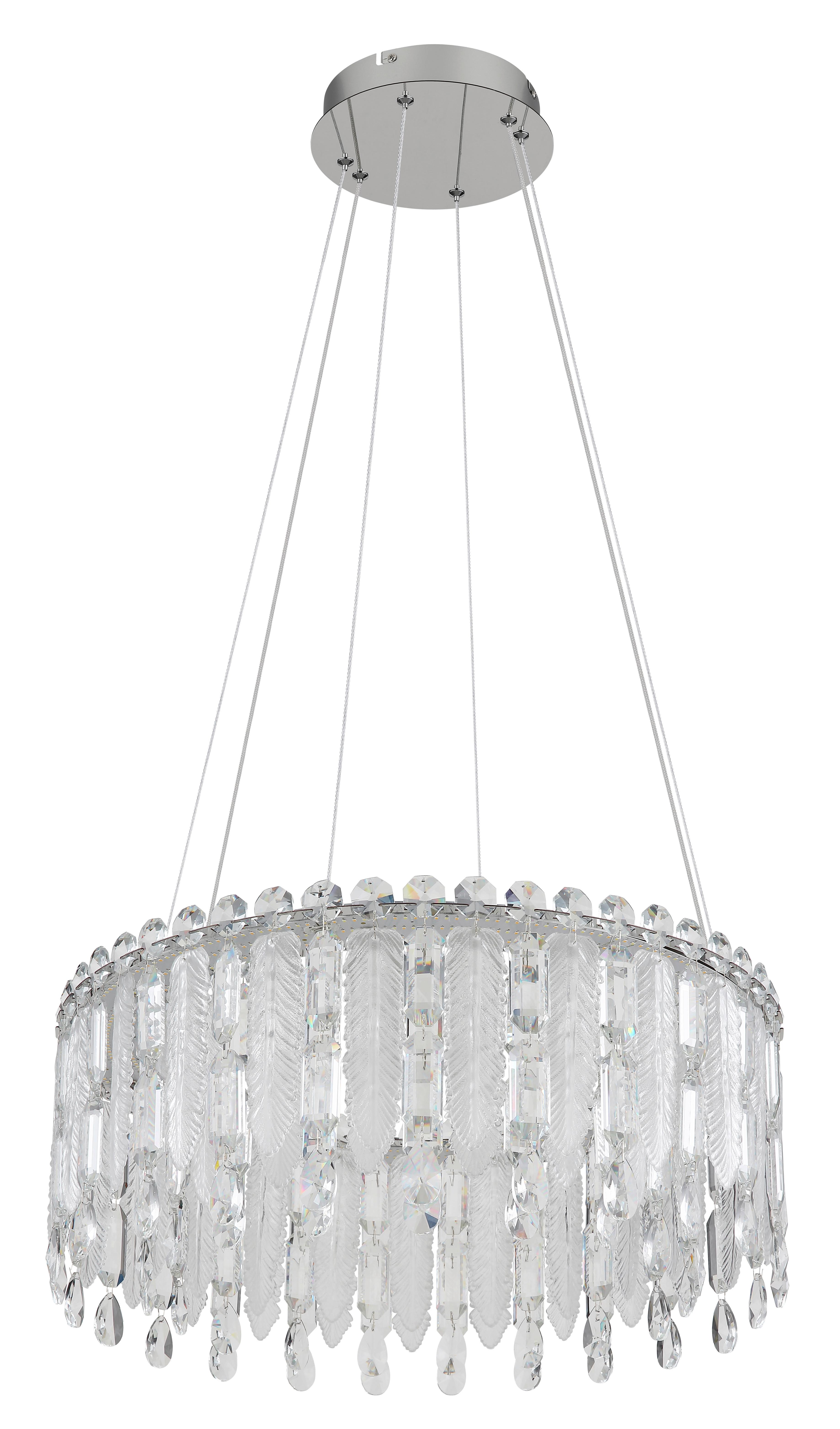 Led Függőlámpa 67176-58 Klunka - krómszínű/áttetsző, Design, üveg/textil (59,5/120cm)