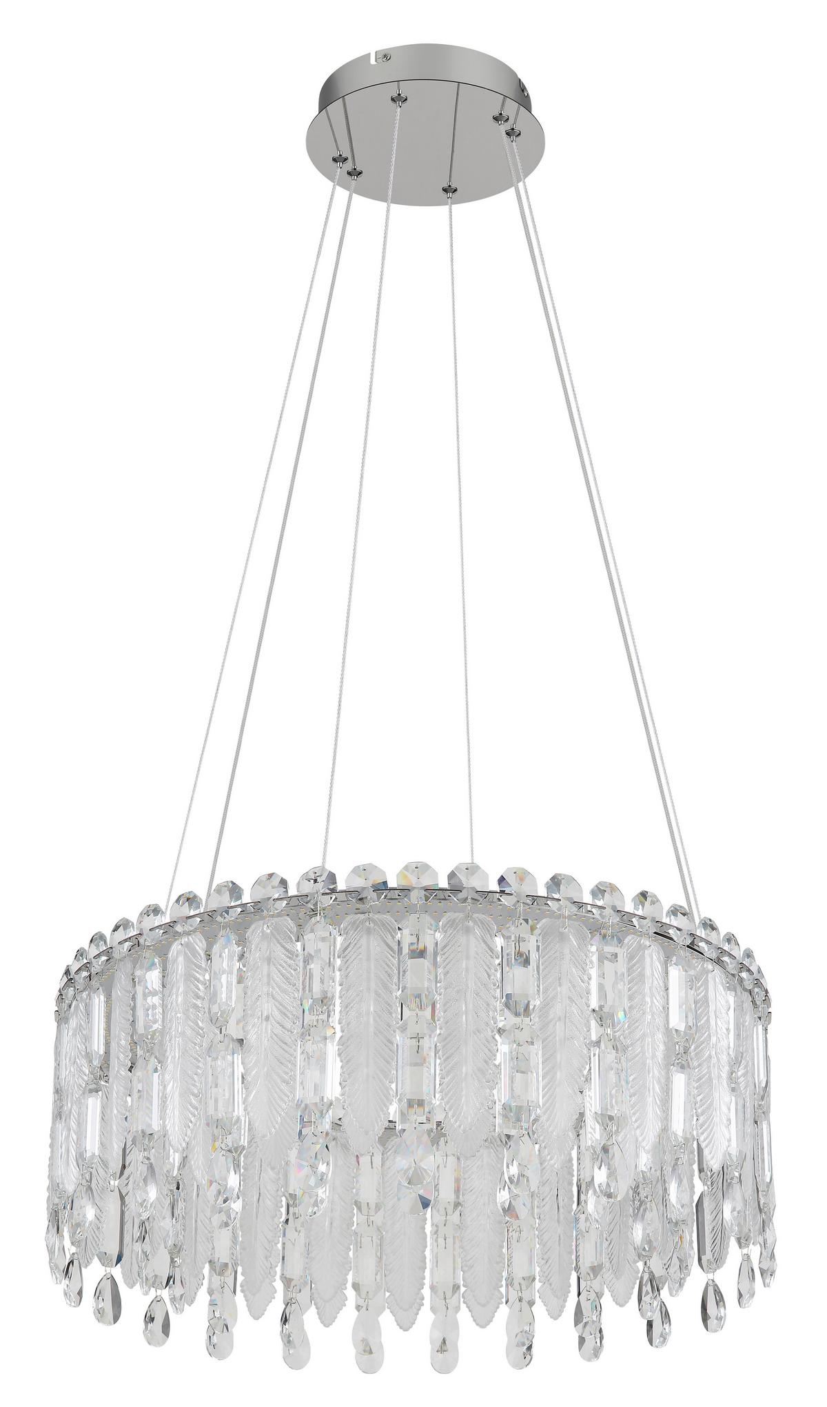 Led Függőlámpa 67176-58 Klunka - krómszínű/áttetsző, Design, üveg/textil (59,5/120cm)