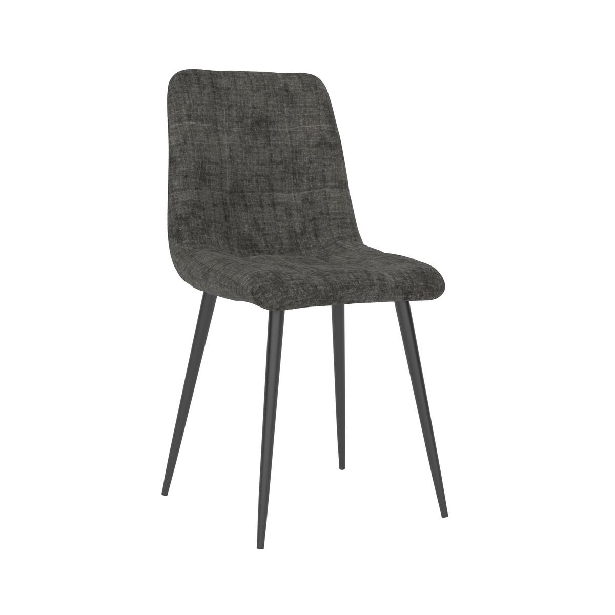 Stuhl Mino Grau Webstoff Gepolstert - Schwarz/Grau, MODERN, Holz/Textil (46/88/54cm) - Bessagi Home