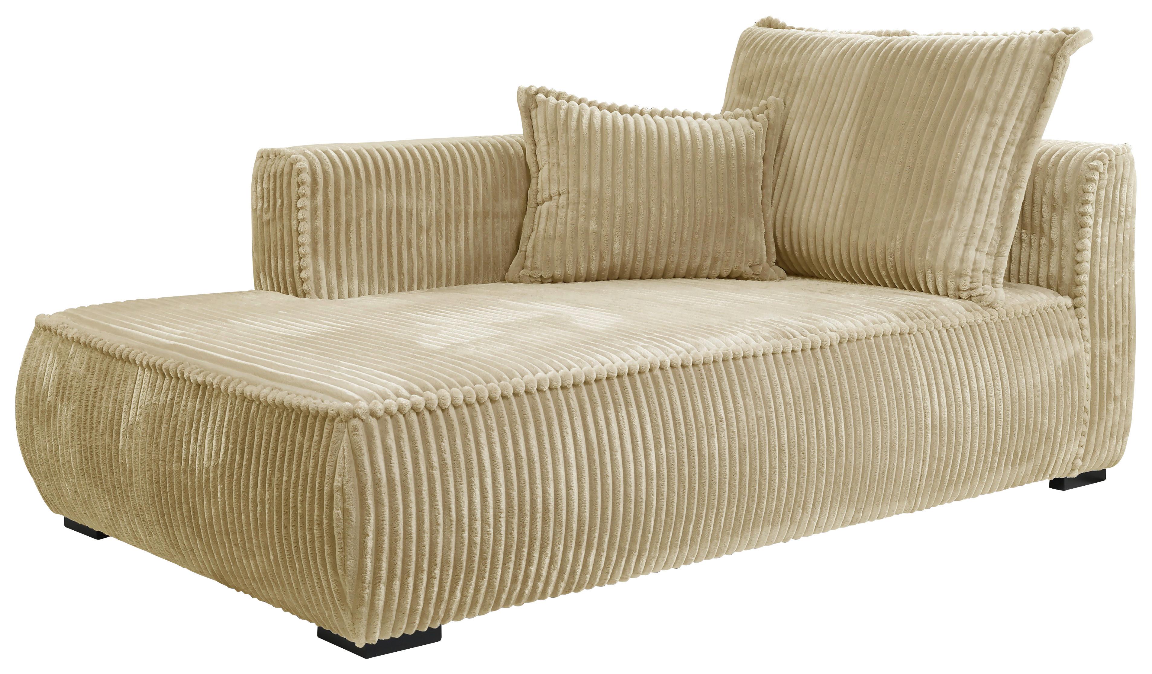 REKAMIERA MODENA - beżowy/czarny, Design, tkanina/drewno (207/75/121cm) - MID.YOU