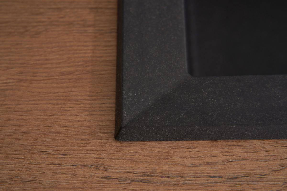 Spüle Alineo Schwarz Kunststein B/T ca. 100x50 cm - Schwarz, Trend, Stein (100/21/50cm) - Respekta
