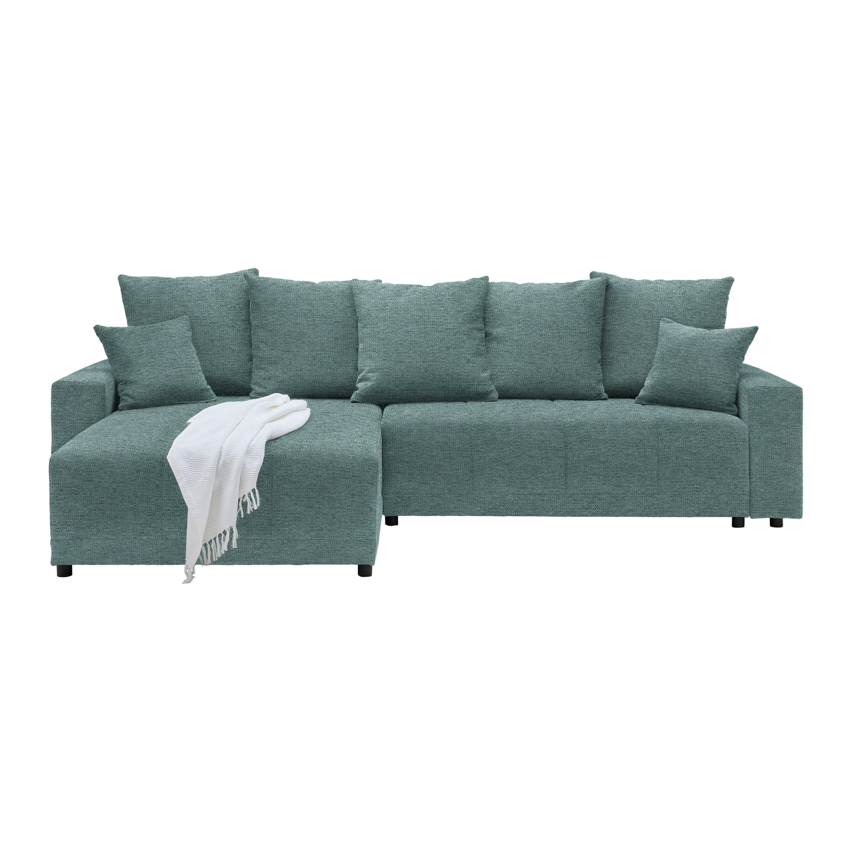 Ecksofa Alatri Grün - Petrol/Schwarz, MODERN, Kunststoff/Textil (289/90/176cm) - Based