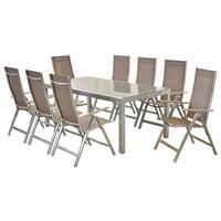 Vrtni Set Carrara, 9-Delni - srebrne barve/rjavosiva, Moderno, kovina/tekstil - Gardenson