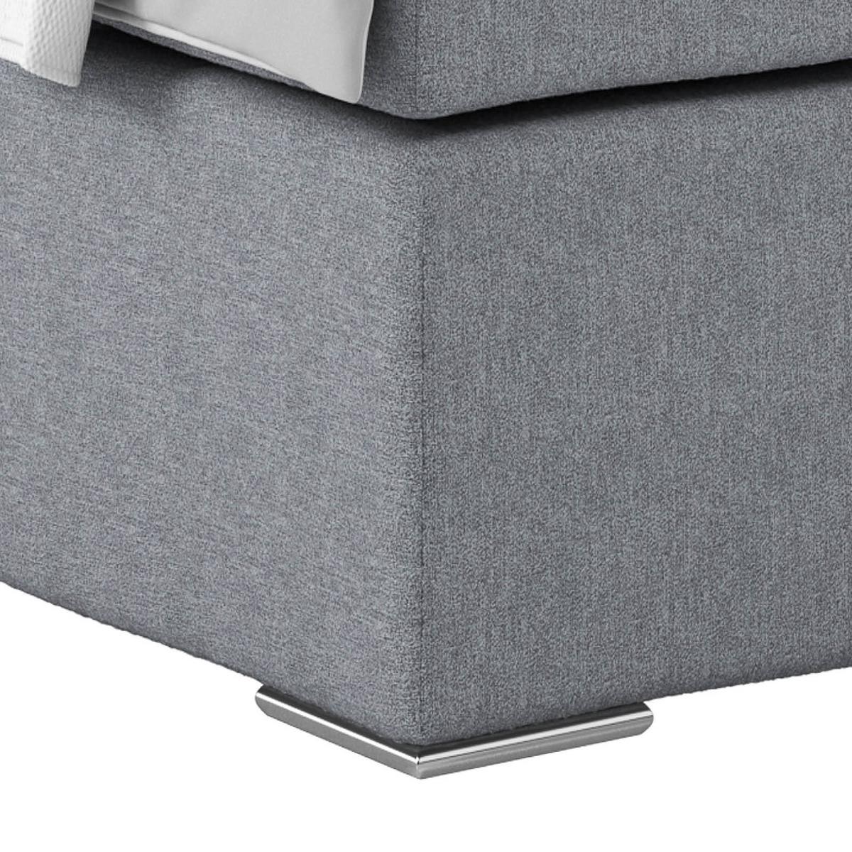 Boxspring Krevet Nero - plavkastosiva/boje kroma, Konvencionalno, tekstil/metal (140/200cm) - Best Price