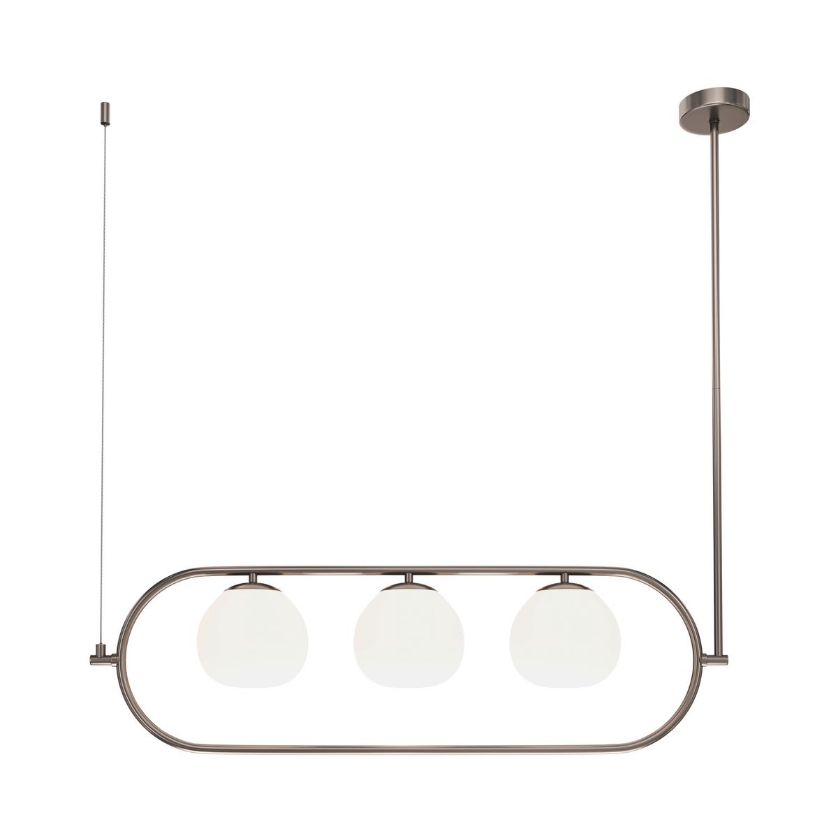 PENDELLEUCHTE ERICH - Weiss/Nickelfarben, Trend, Glas/Metall (89/25,5/137cm) - MAYTONI