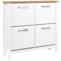 Schuhkipper Sicilia Weiß/Eiche - Weiß/Eiche Artisan, ROMANTIK / LANDHAUS, Holzwerkstoff (113/109/30cm) - Mömax