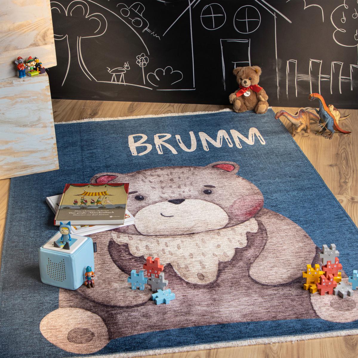 KINDERTEPPICH MY GRETA - Braun/Dunkelblau, Trend, Textil (115/170cm) - Ben'n'jen