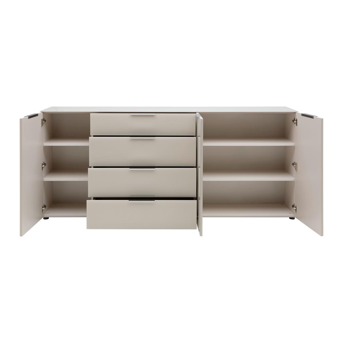 Sideboard Siena Kaschmirfarben - Chromfarben/Kaschmir, MODERN, Glas/Holzwerkstoff (226/99/40cm) - Mömax