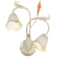 Wandleuchte Lucrezia Avorio Weiß/Hellbraun max. 6 Watt - Hellbraun/Weiß, KONVENTIONELL, Glas/Metall (40/20/58cm)