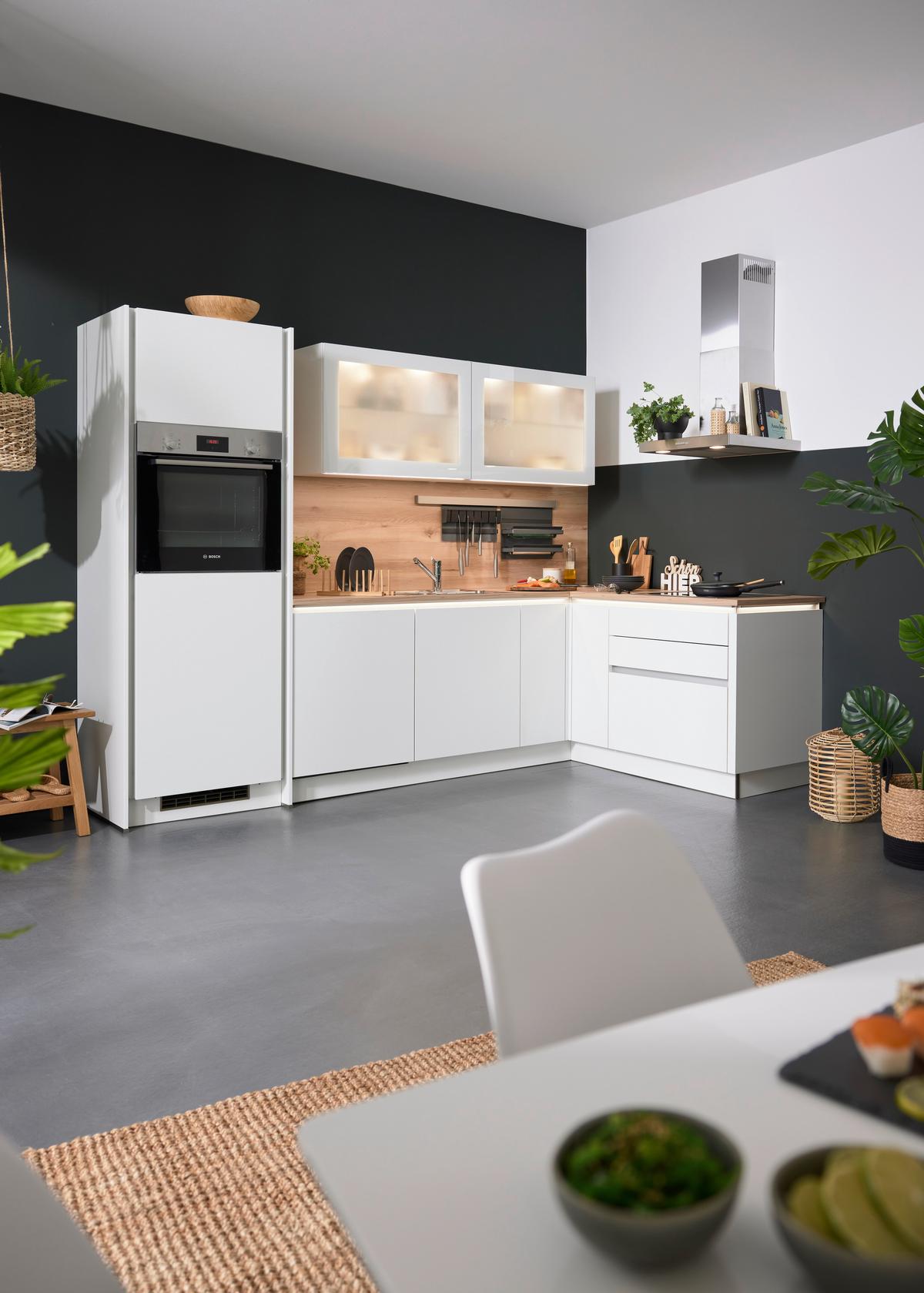 Eckküche Clean ca. 280x175cm Weiß - Weiß, MODERN, Holzwerkstoff (280/175cm) - Express-Kuechen