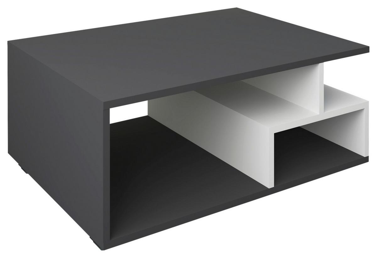 Klubska Miza Sulas, Antracit, 80x50 - črna/bela, Moderno, umetna masa/leseni material (80/40/50cm) - MID.YOU