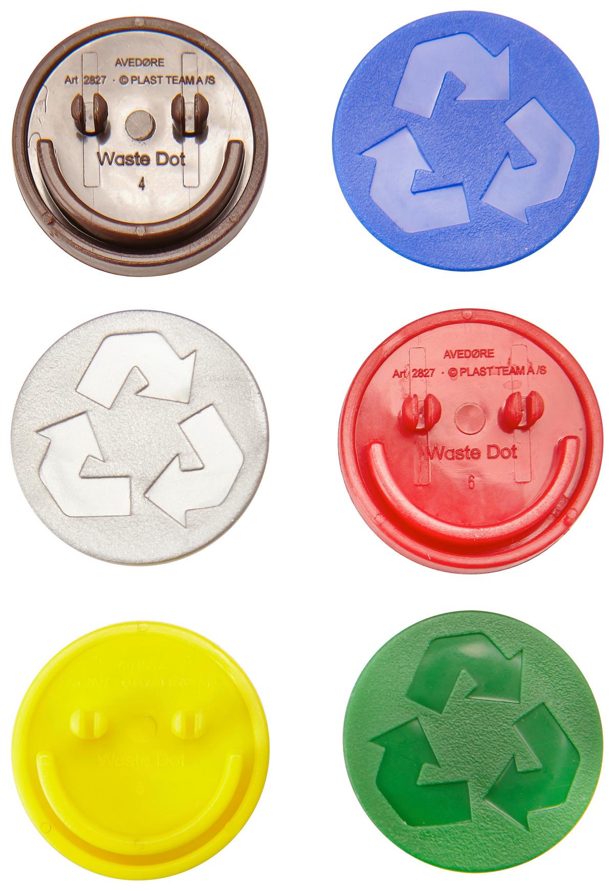 Szelektív Hulladékgyűjtő Jelző Anne - sárga/barna, műanyag (2,6cm)