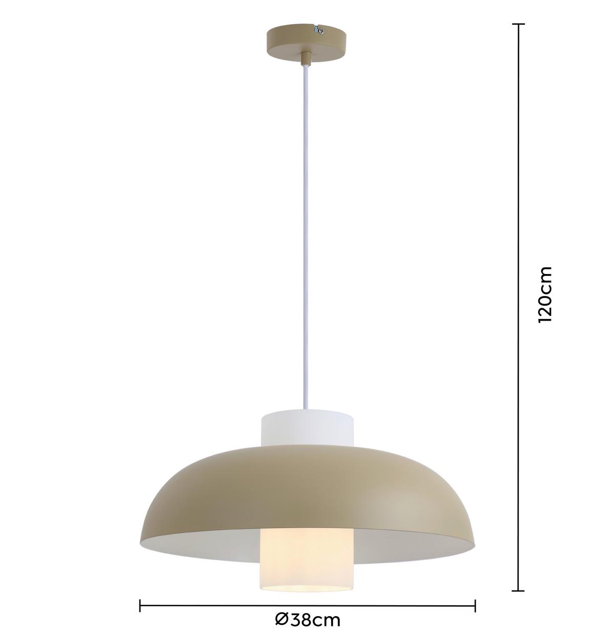 LAMPA WISZĄCA JULIE - biały/kolor piaskowy, Trend, metal/szkło (38/120cm) - Collet's Monde