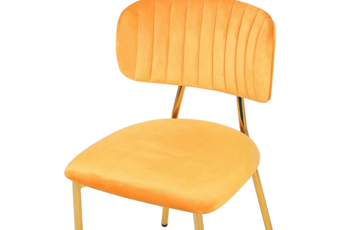 SET DE CHAISES GISELLE 125 - orange/doré, Design, métal/matière synthétique (47/80/51cm) - Kayoom