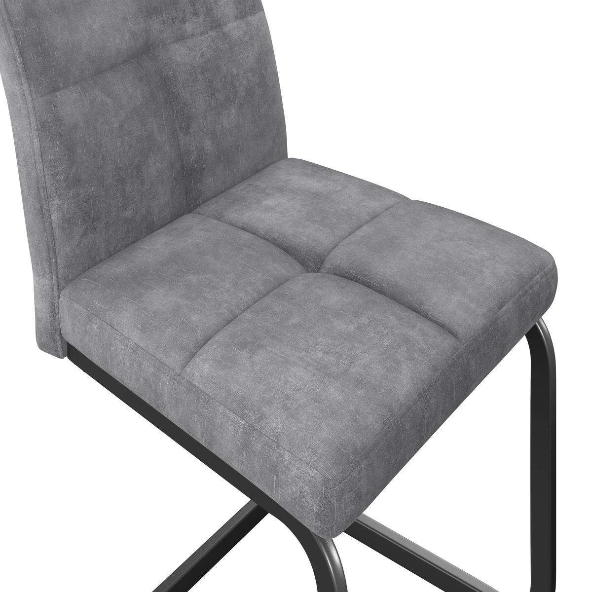 Nihajni Stol Milos, Siva - siva/črna, Moderno, kovina/tekstil (45/93/61cm)