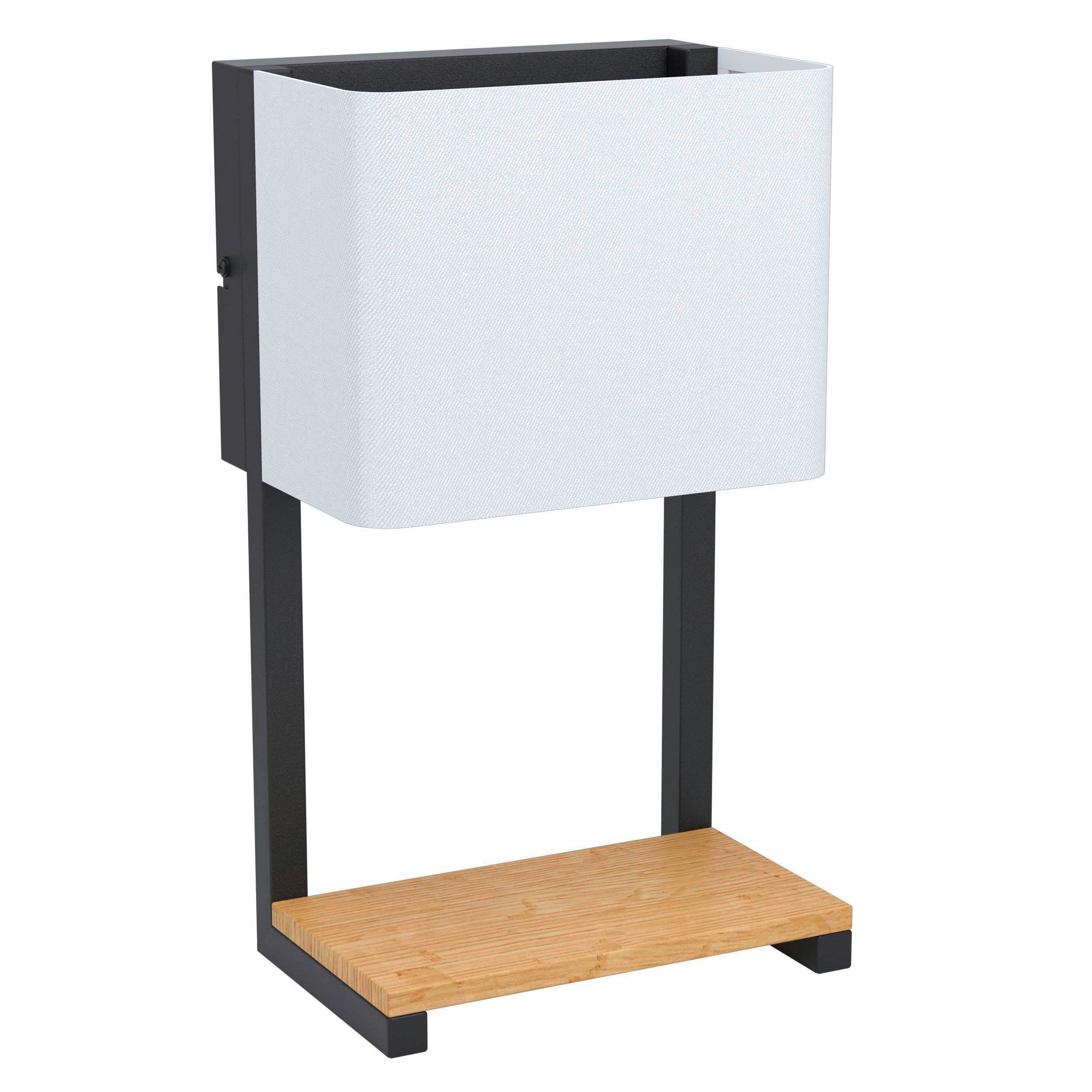 Wandleuchte 99126* Galdakao - Weiss/Schwarz, Natur, Holz/Textil (20/12.5/35.5cm) - Eglo