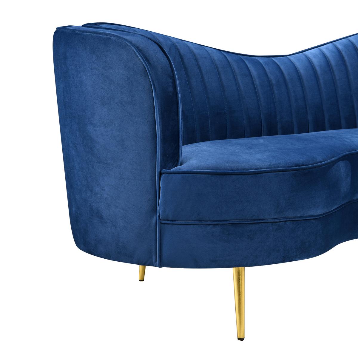 Sofa Brianna - zlatne boje/plava, Moderno, drvo/metal (187,5/84/90cm) - Mömax