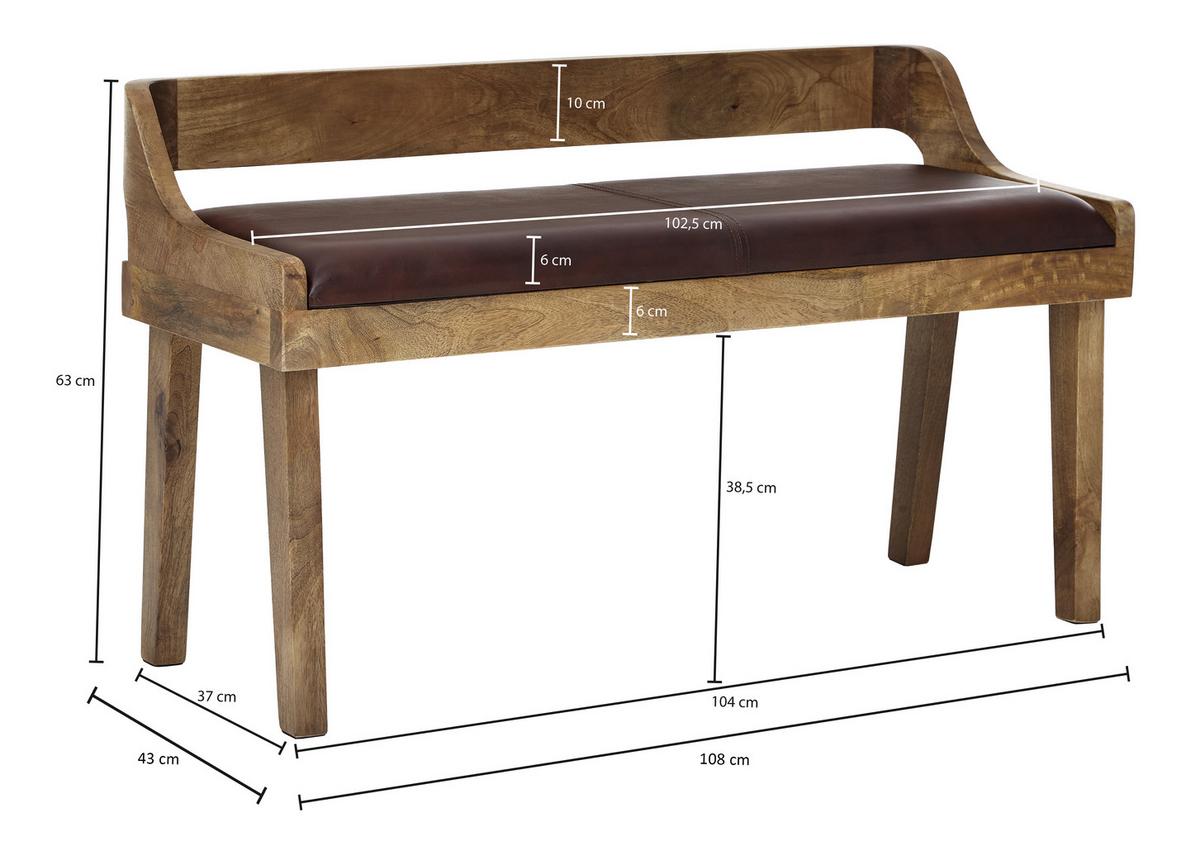Klop Sitzbank - rjava, Moderno, les/usnje (108/63/43cm) - MID.YOU