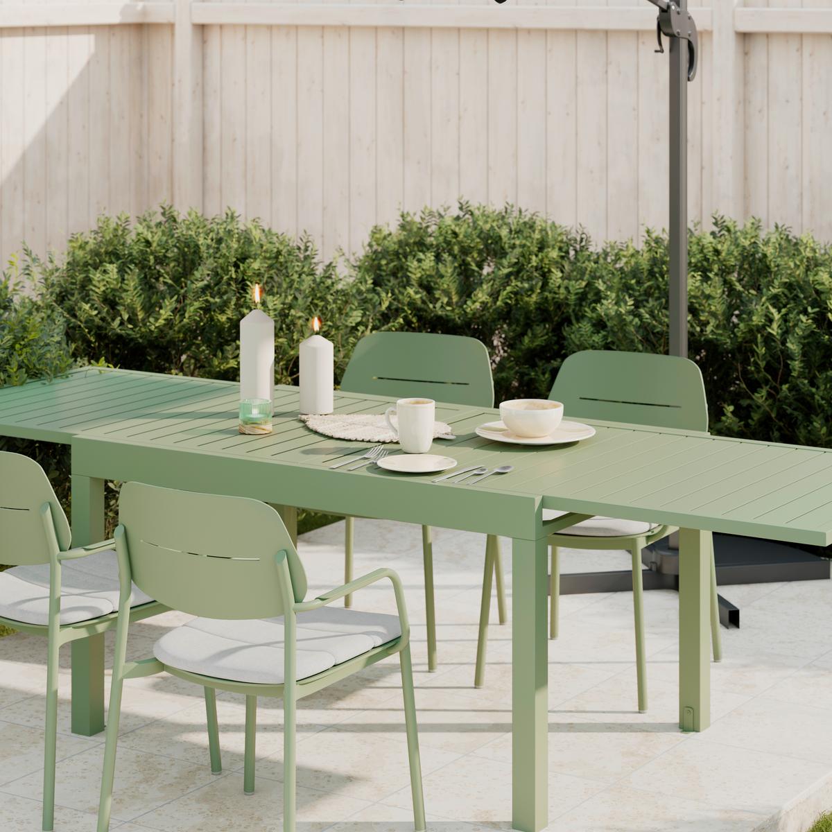 Gartenstuhl Verde Hellgrün/Salbeigrün Aluminium - Salbeigrün/Hellgrau, MODERN, Textil/Metall (57/85/57cm) - Mömax