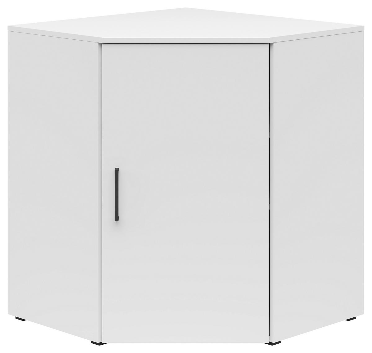 Eckkommode Multistauraum Weiss - Weiss/Anthrazit, Modern, Holzwerkstoff/Kunststoff (71,5/83/71,5cm) - Premium Living