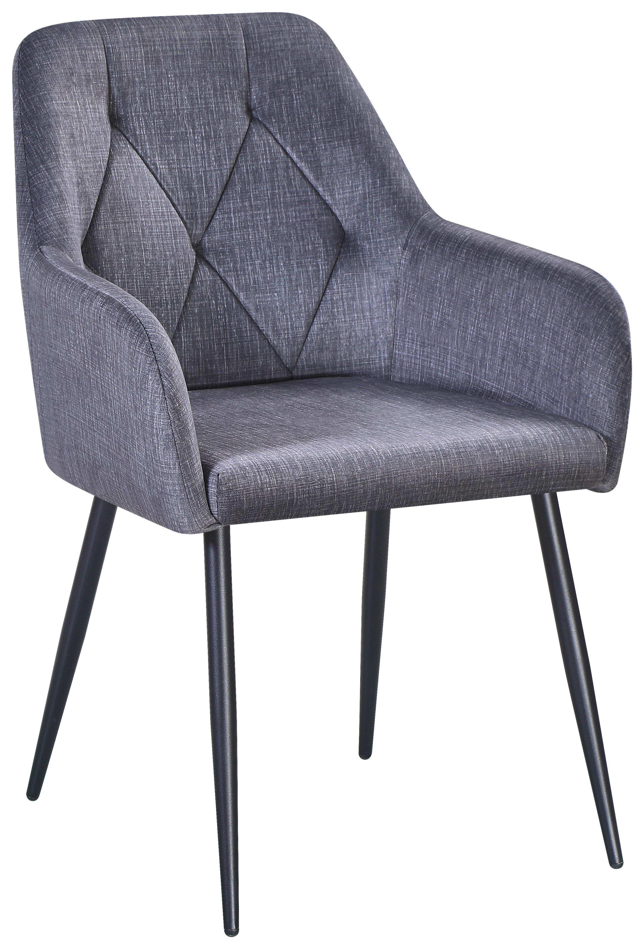 Armlehnstuhl Maja Grau/Schwarz - Schwarz/Grau, MODERN, Textil/Metall (58/86/61cm) - Mömax