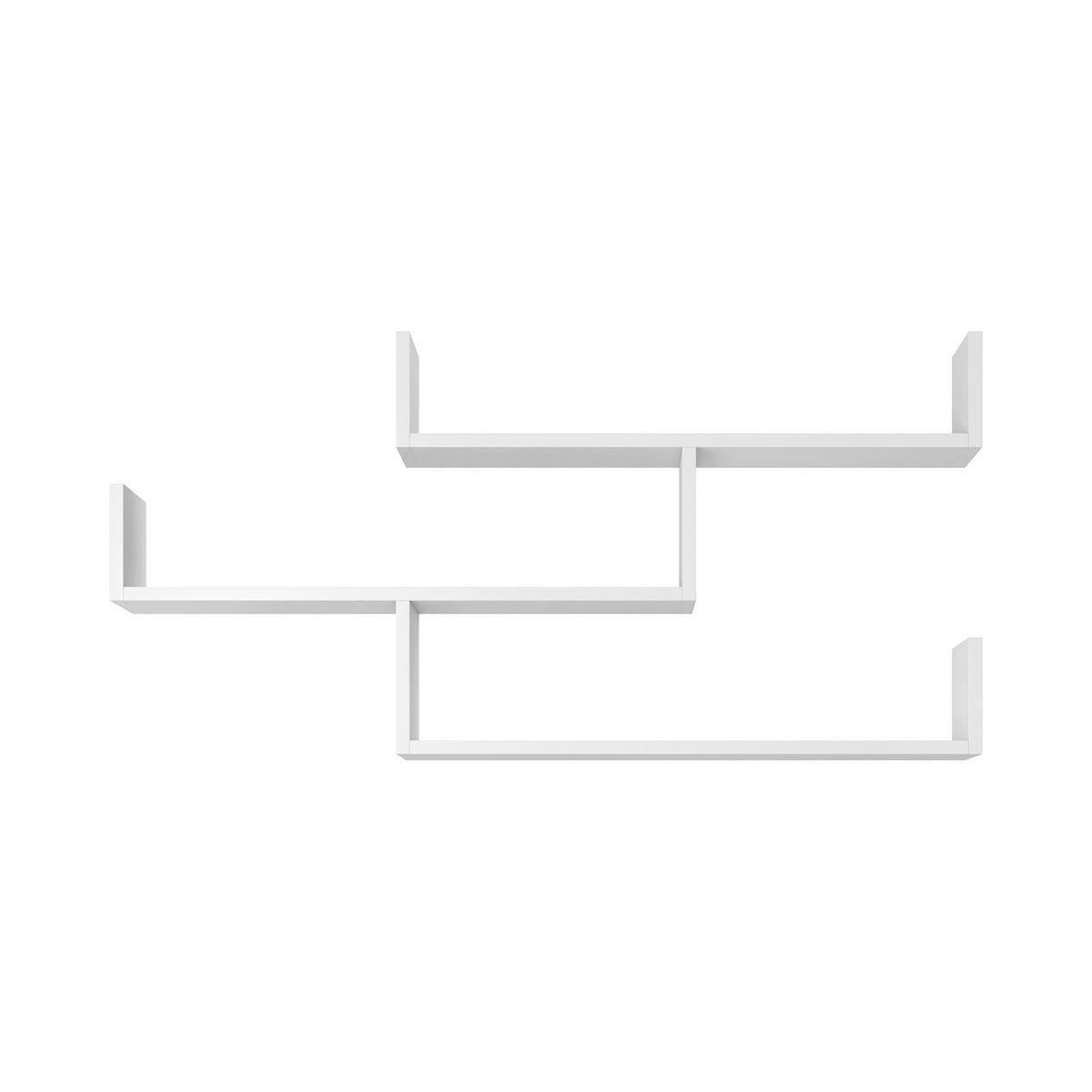 Stenski Regal Trio, Bela - bela, Basics, leseni material (119,1/55/18cm) - P & B