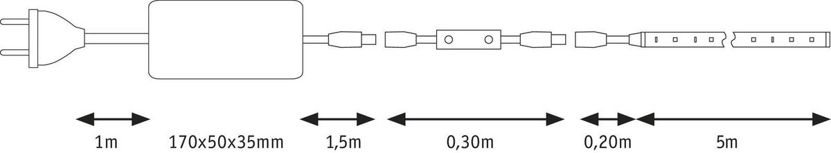 LED-Strip SimpLED Power in Weiß max. 50 Watt - Weiß, Basics, Kunststoff (500cm) - Paulmann