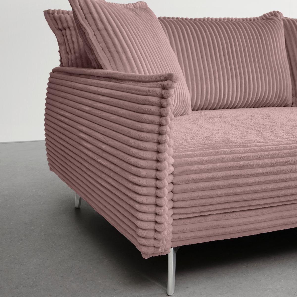 Bigsofa Kiss Altrosa - Chromfarben/Altrosa, MODERN, Holz/Metall (241/90/117cm) - Mömax