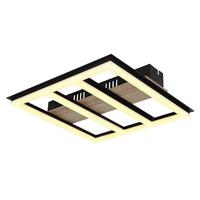 LED-Deckenleuchte Froomy Opal/Dunkelbraun max. 18 Watt - Dunkelbraun/Opal, Natur, Holzwerkstoff/Kunststoff (30/30/5,5cm) - Globo