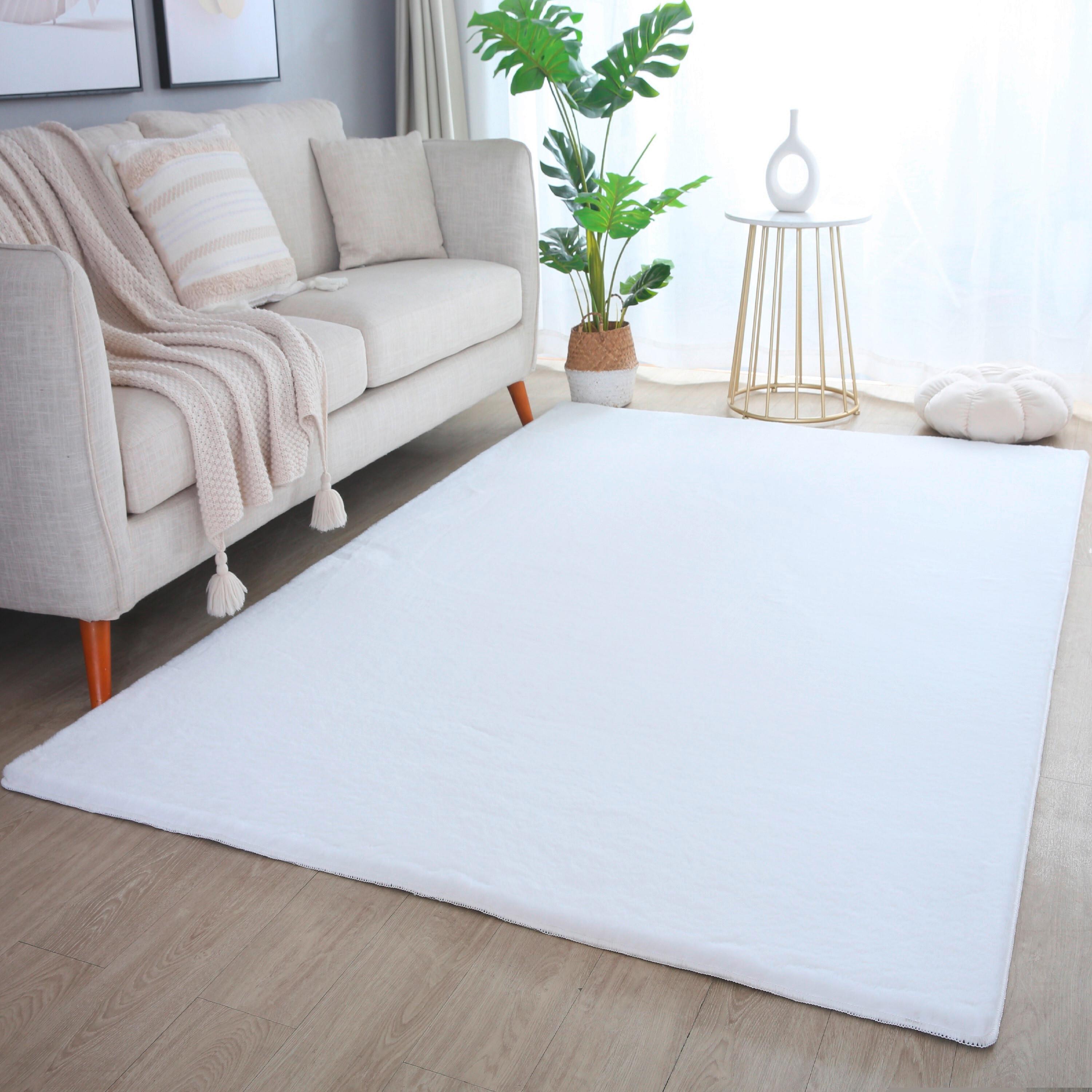 Hochflorteppich Pouffy Weiß ca. 80x150cm - Weiß, Basics, Textil (80/150cm)