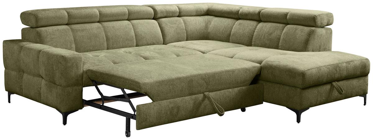 COLțAR LENO - gri deschis/măsliniu, Modern, textil/material pe bază de lemn (254/79-95/212cm) - Modern Living