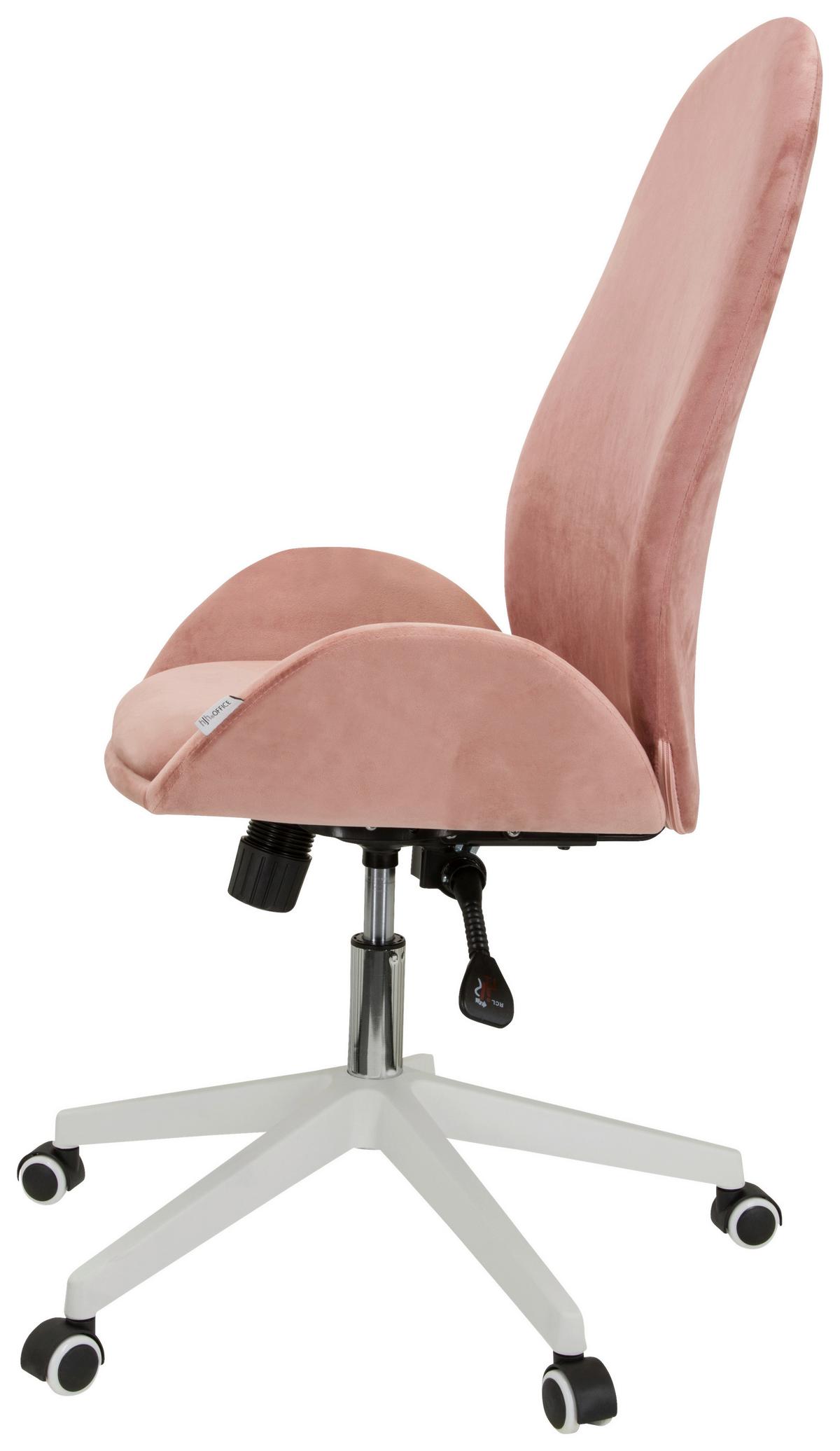 Vrtljivi Stol Avea, Roza - roza/bela, Basics, umetna masa/tekstil (56/104/58cm) - MID.YOU