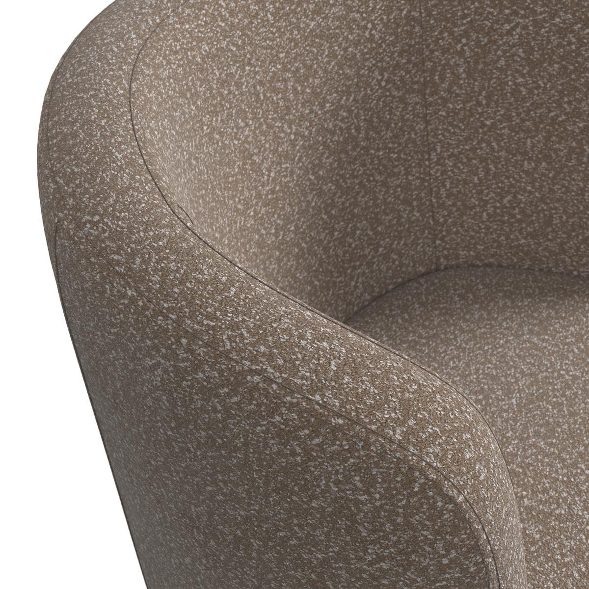 Armlehnstuhl Nela Braun Bouclé Drehbar Gepolstert - Schwarz/Braun, MODERN, Holz/Textil (62/77/62cm) - Bessagi Home