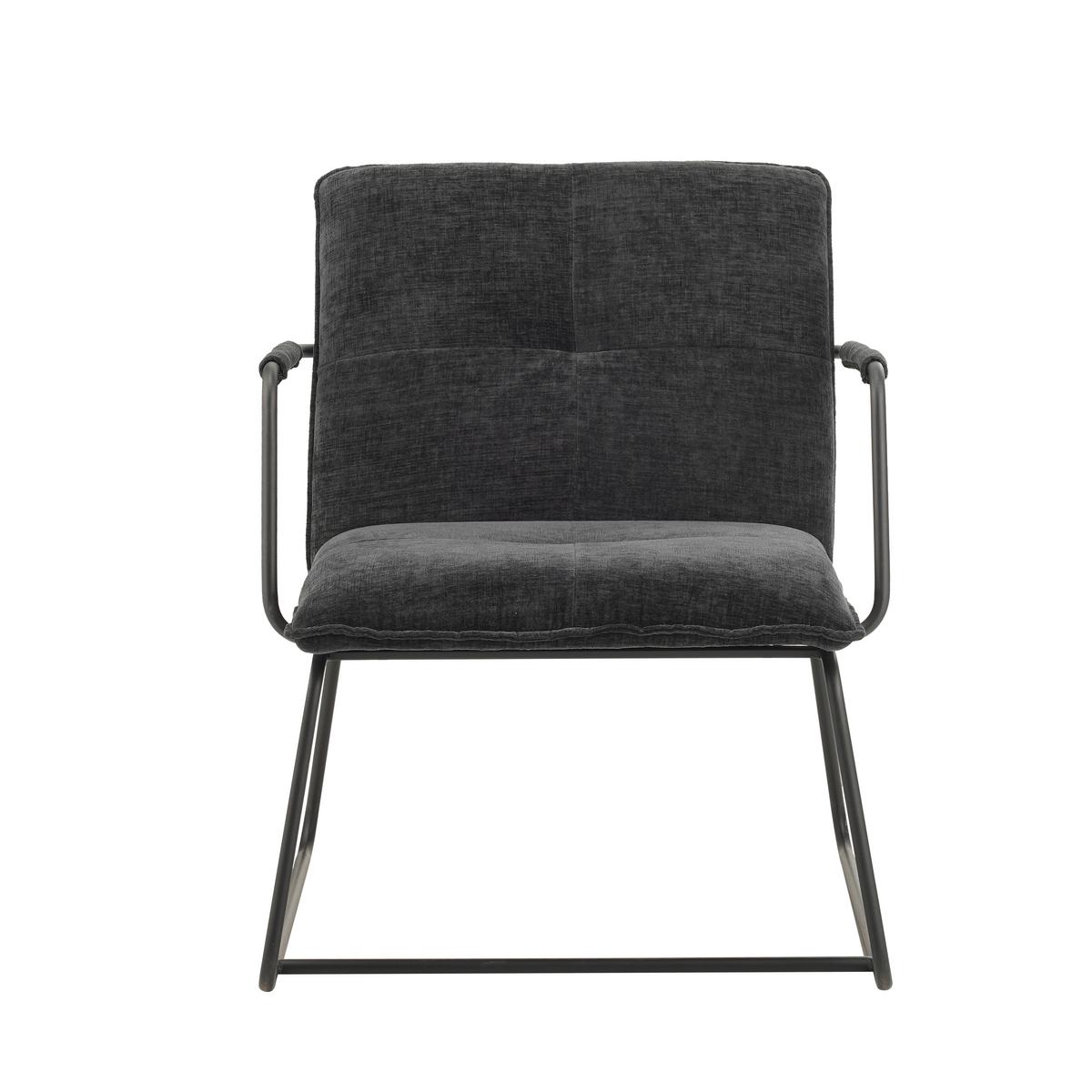 Naslanjač Bilbao, Črna - črna, Moderno, kovina/tekstil (65/80/68cm) - MID.YOU