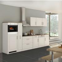 Küchenleerblock Rom B: ca. 330cm Weiß/Eichefarben - Alufarben/Weiß, MODERN, Holzwerkstoff/Metall (330cm) - Held