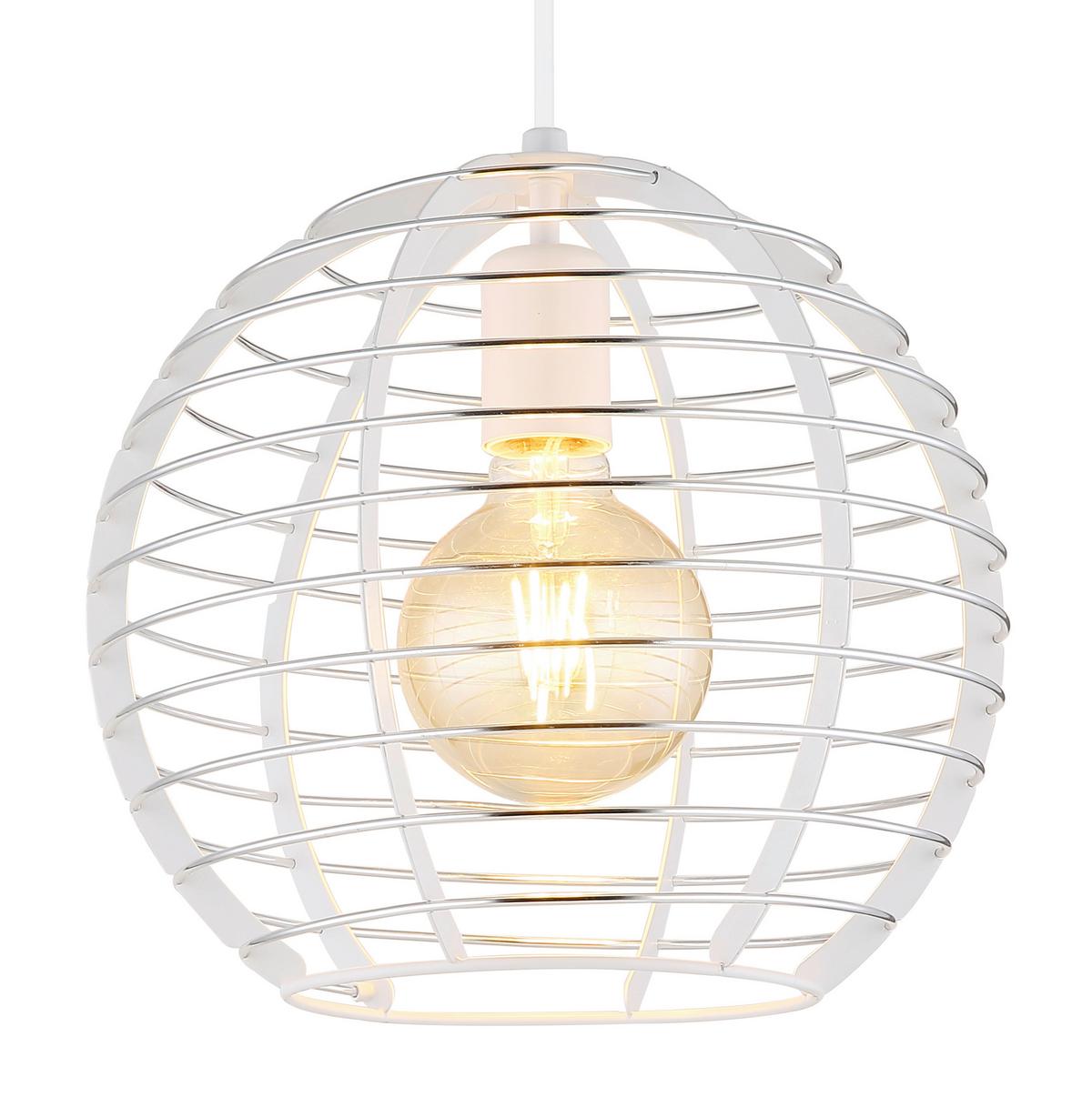 Viseća Svjetiljka Nesa - bijela/boje kroma, Basics, metal/plastika (28/120cm) - Globo