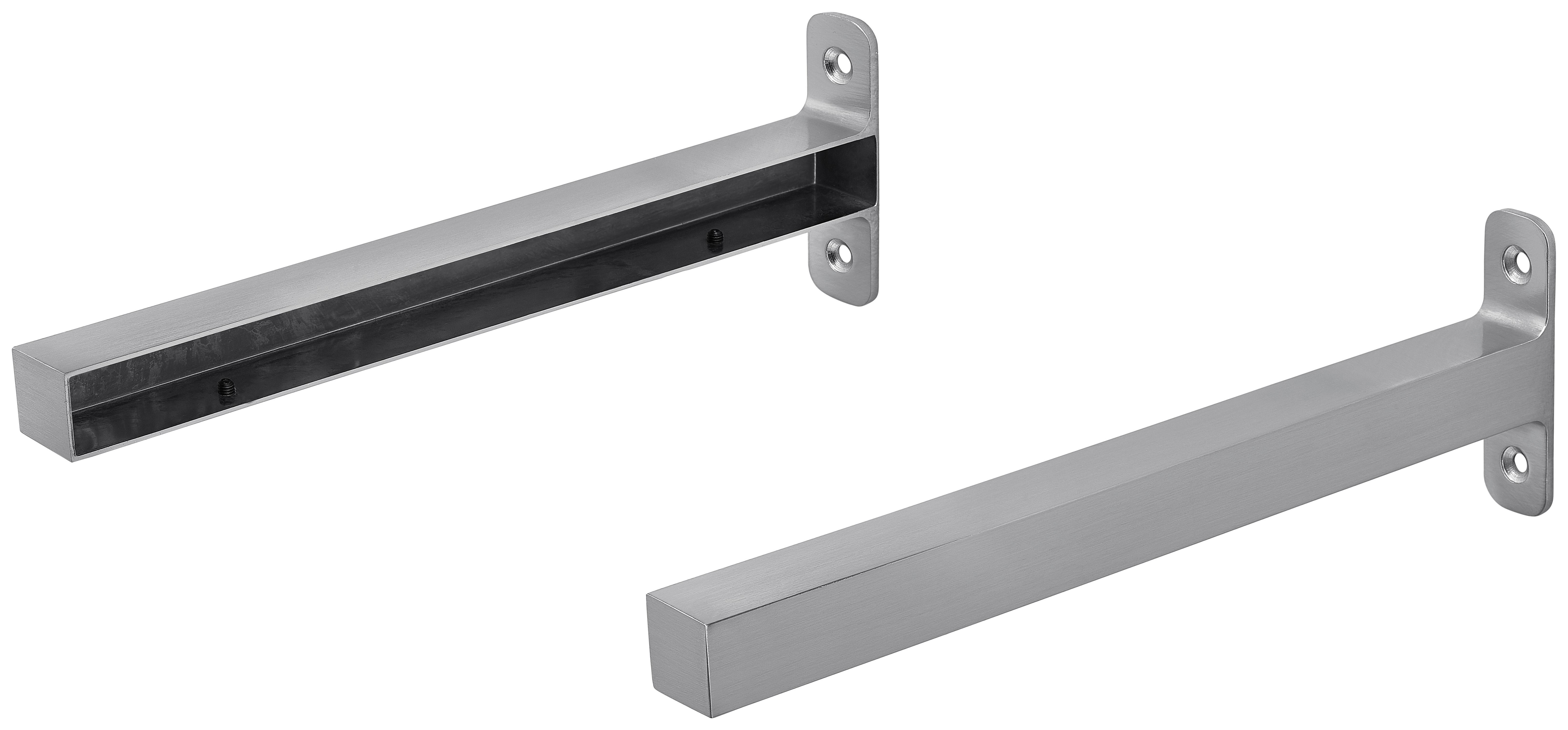 Fali Polctartó 2db Alu Színű Lentini - alumíniumszínű, Modern, fém (2,2/8/25,5cm) - Mömax