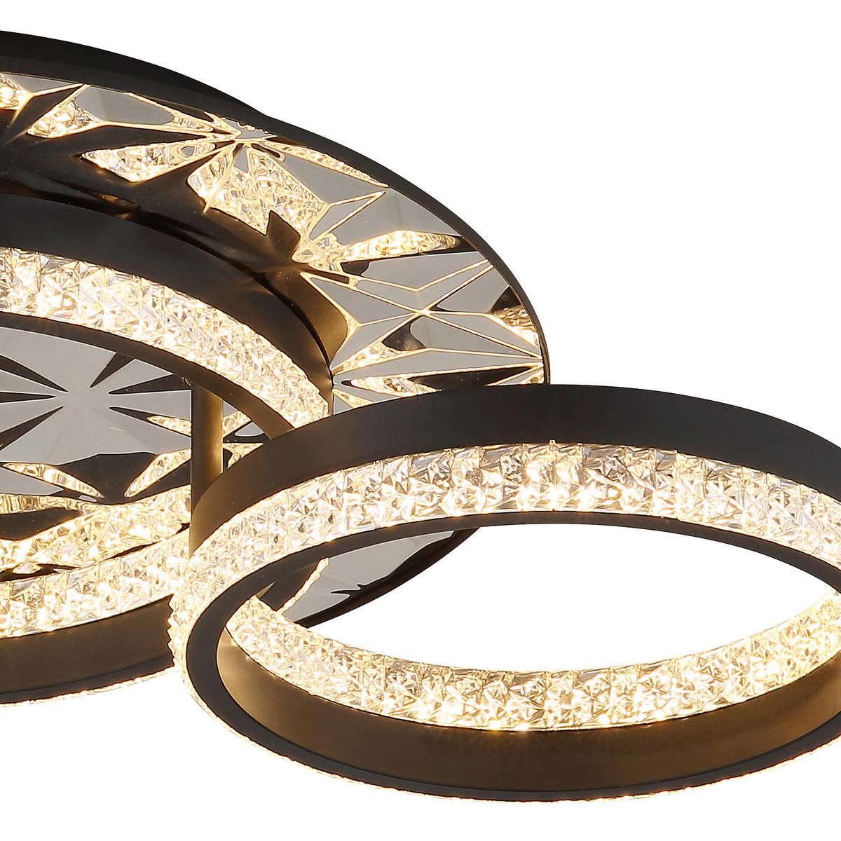 LED-DECKENLEUCHTE 67361C DELLA II - Klar/Chromfarben, Design, Kunststoff/Metall (50,5/40/14cm) - Globo