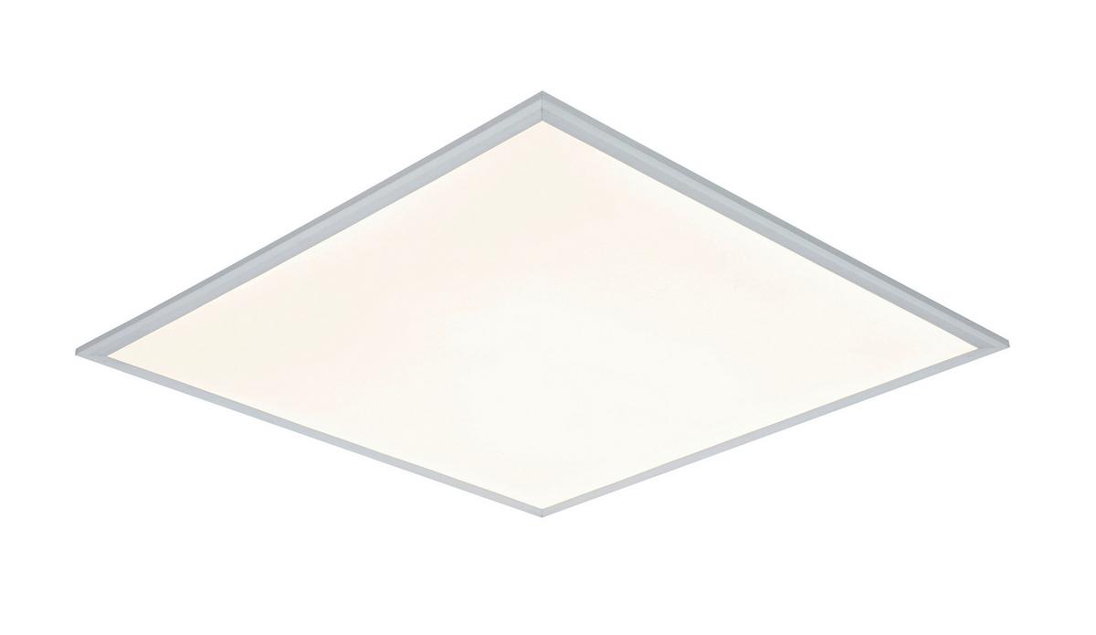 LED-Deckenleuchte Corneluis Silberfarben/Weiss max. 36Watt - Weiss/Silberfarben, Modern, Kunststoff/Metall (60/60/7,5cm) - Mömax
