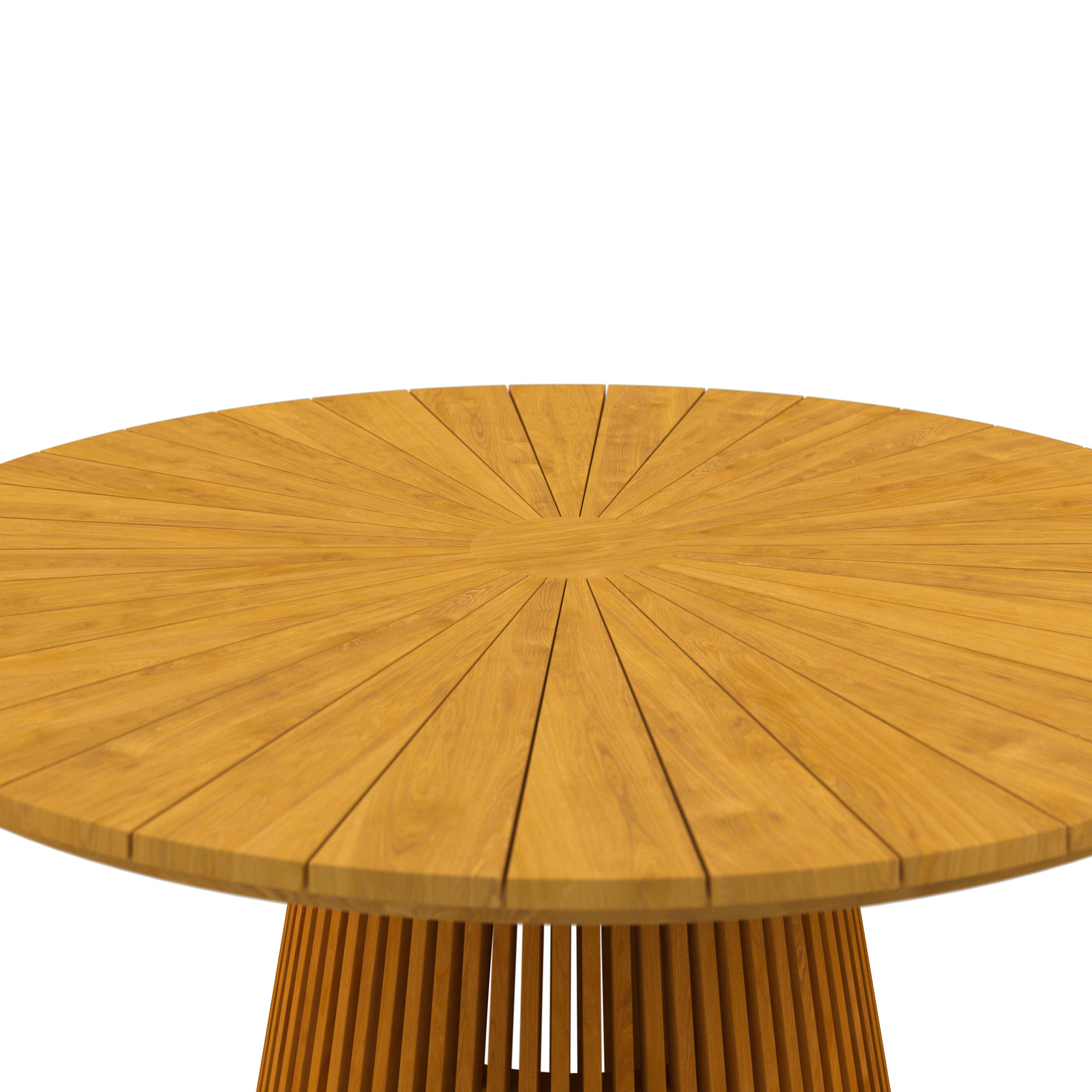 UTEBORD SANJA - teakfärg, Modern, trä (140/76cm) - Bessagi Garden