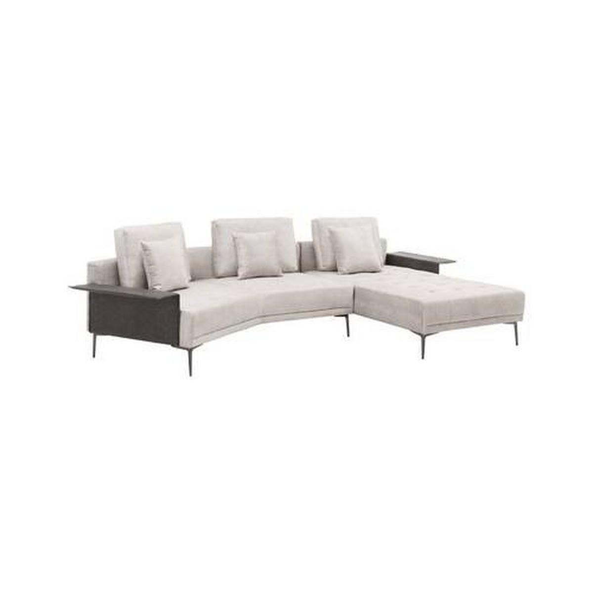 Sarokkanapé Donna - bézs/szürke, Modern, textil/fa (345/68/176cm) - Bessagi Home