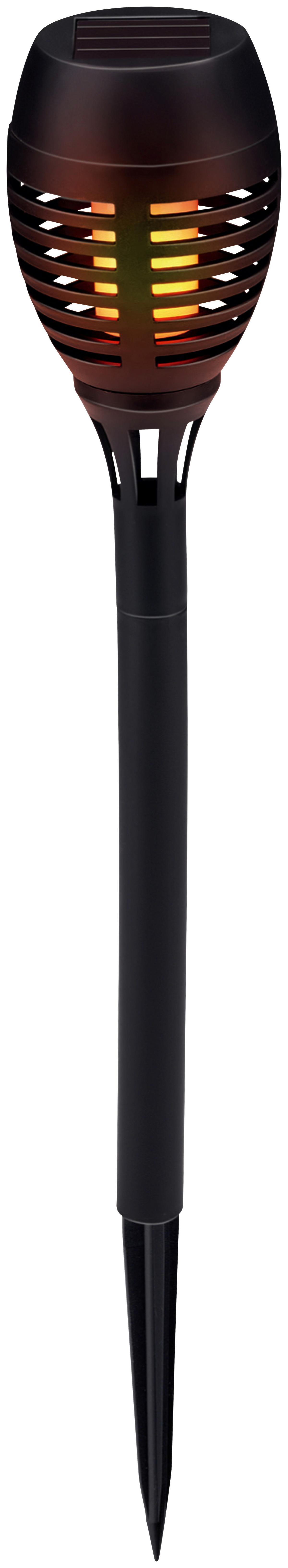 Solarleuchte Foi Schwarz max. 0,06 Watt - Schwarz, KONVENTIONELL, Kunststoff (7,5/47cm) - Modern Living