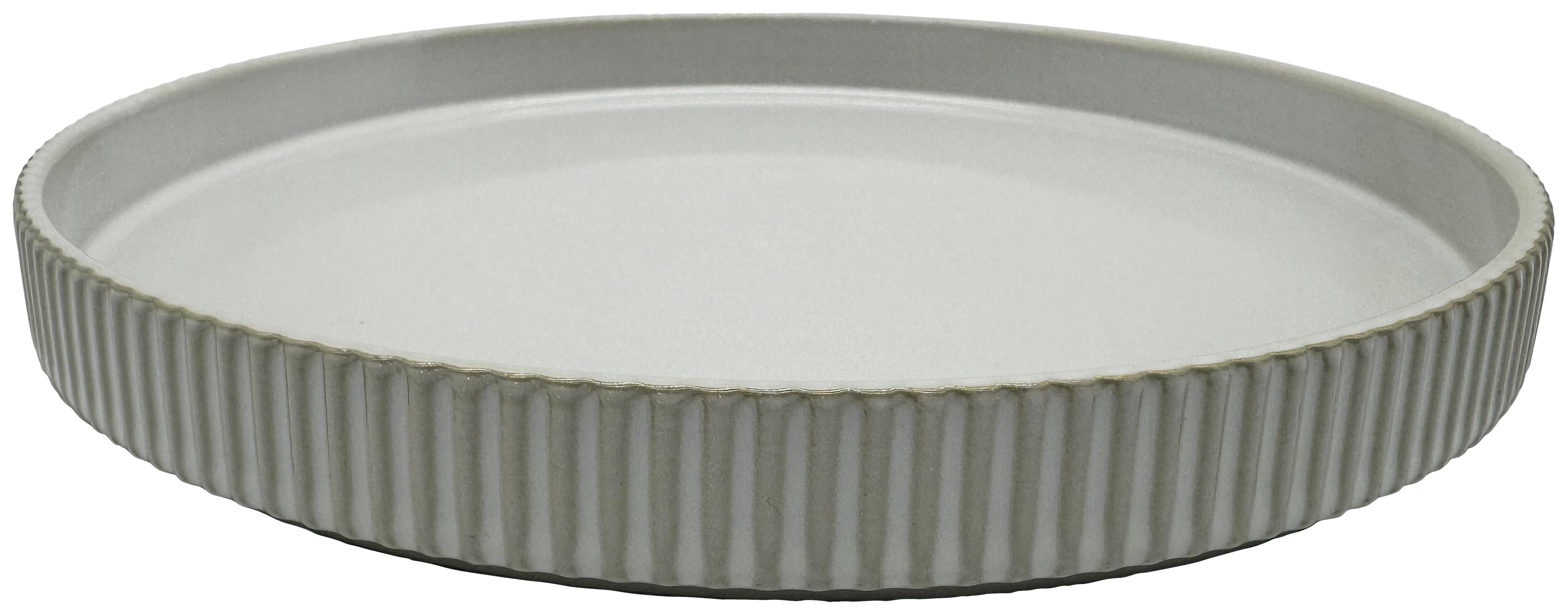 Dekotablett Marlon Hellgrau - Hellgrau, Keramik (30/3,5cm) - Mömax