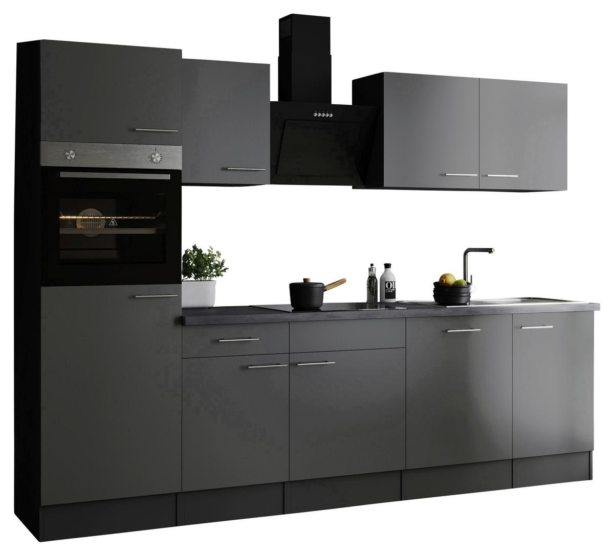 Kuhinjski Blok Z Aparati Oliver, 280cm - srebrne barve/siva, Design, kovina/leseni material (280cm) - Respekta