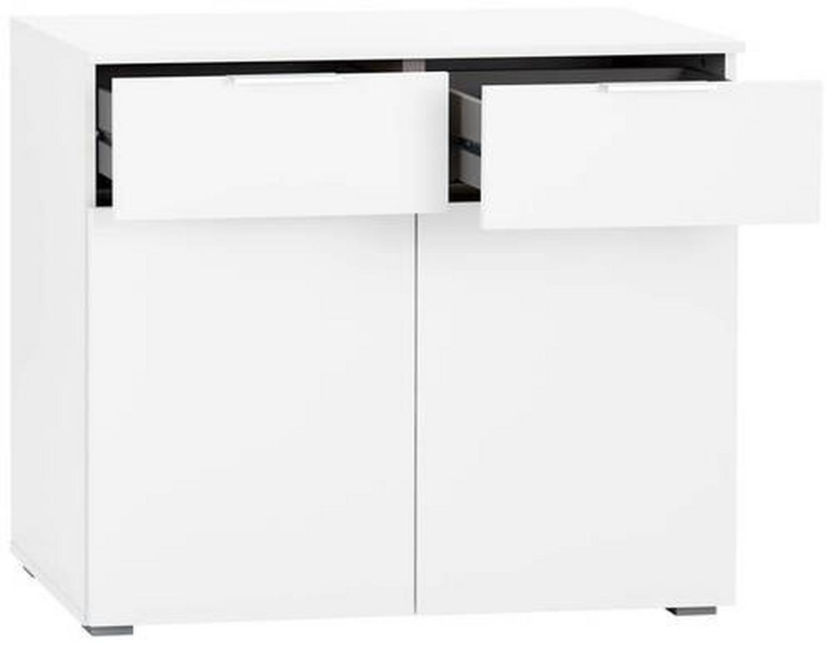 Komoda Alabama - bijela/boje aluminija, Moderno, drvni materijal (93/81/42cm) - Modern Living