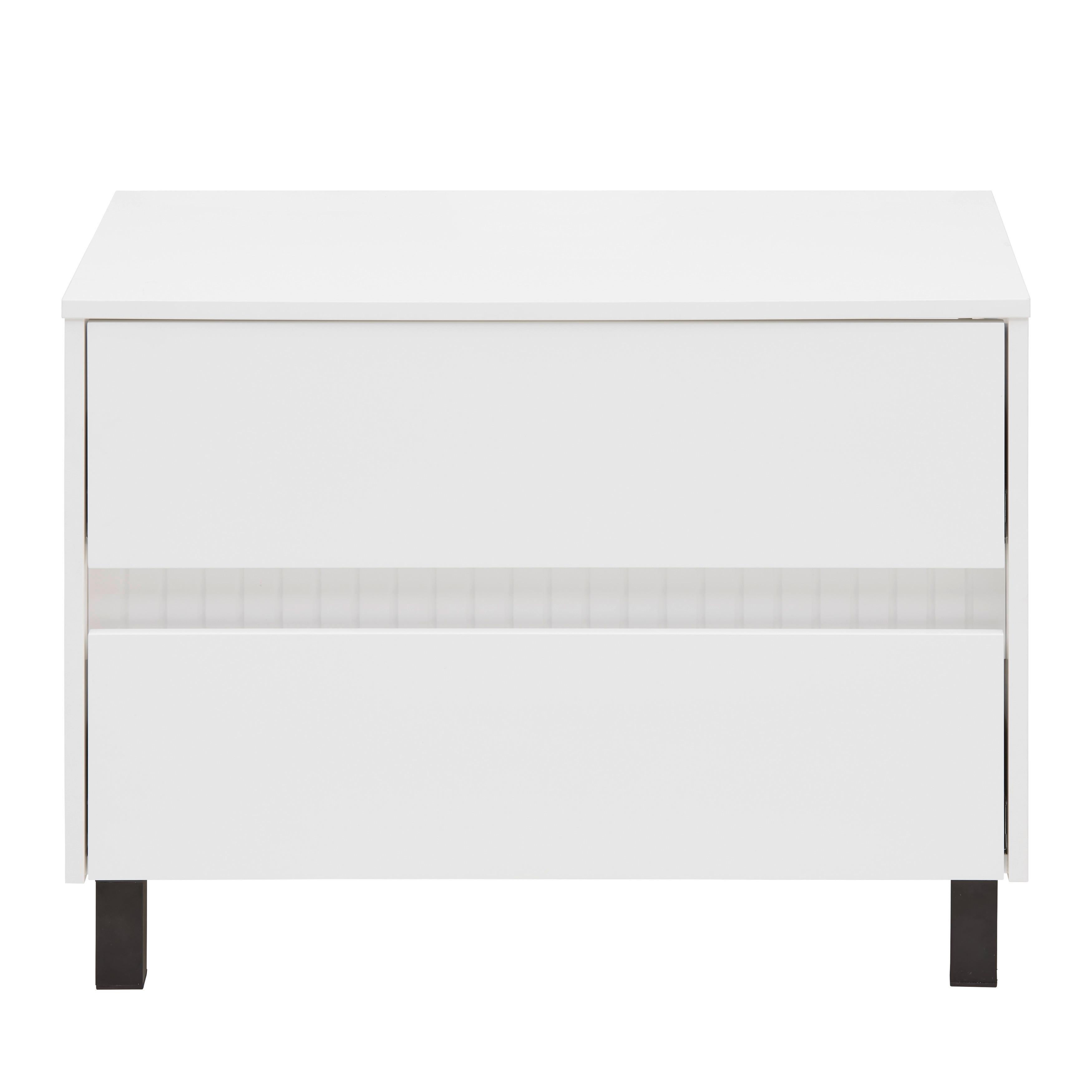 Waschbeckenunterschrank Aida Weiß - Schwarz/Weiß, MODERN, Holzwerkstoff (80/50/45cm) - Mömax