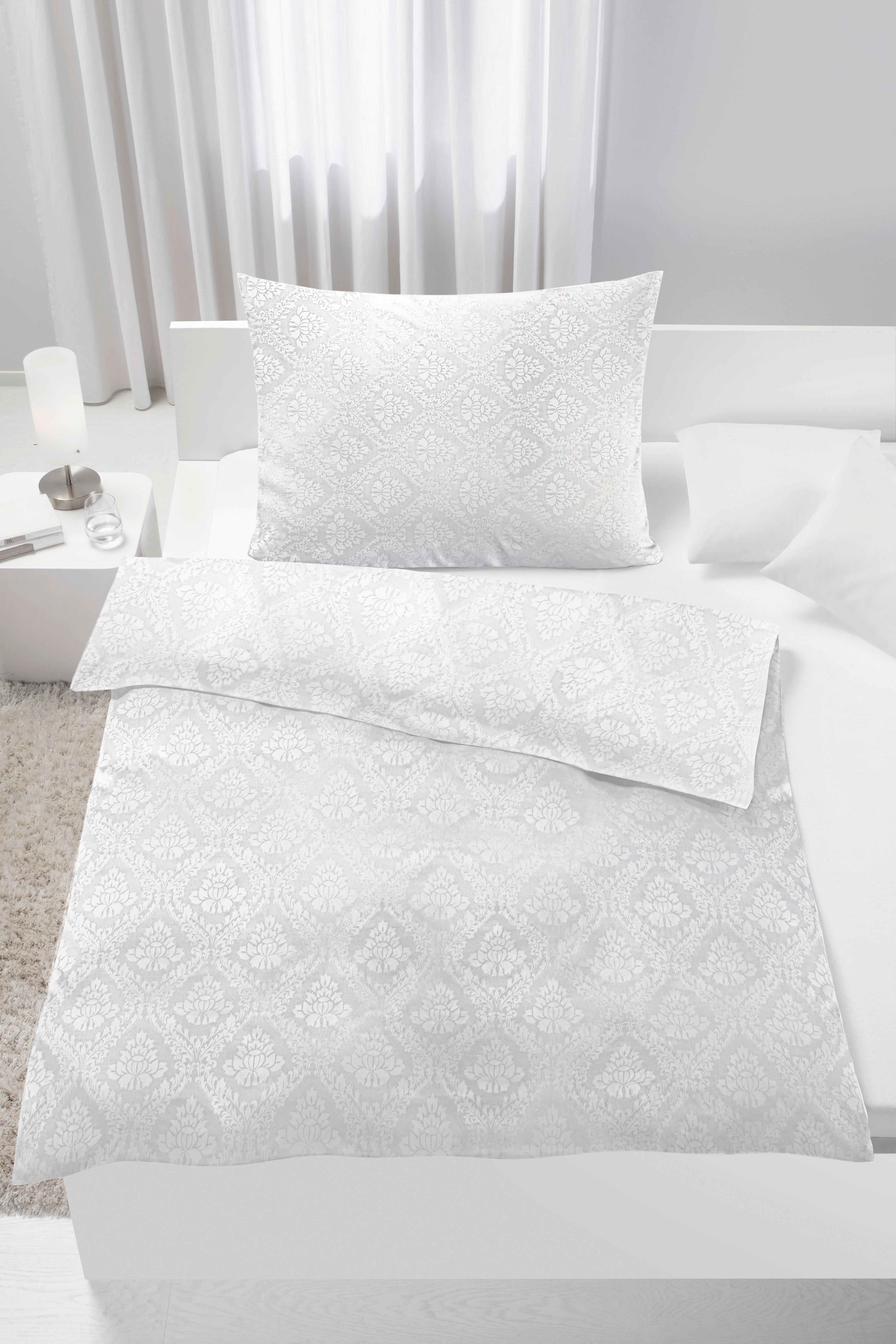 Bettwäsche Maya in Silber ca. 160x210cm - Silberfarben, Romantik / Landhaus, Textil (160/210cm) - Premium Living