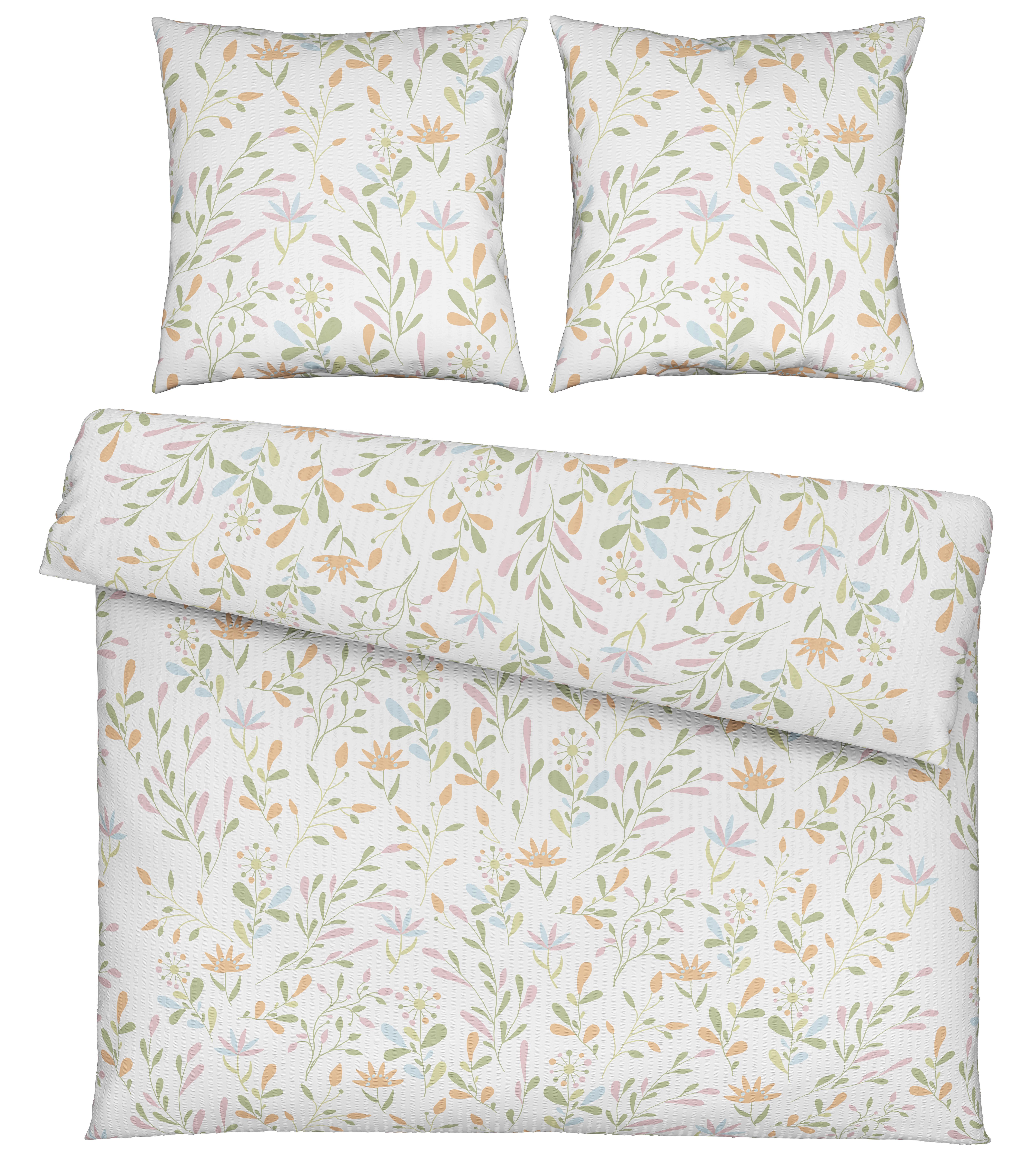 BETTWÄSCHESET MARINA XXL - Weiss, Konventionell, Textil (200/210cm) - Mömax
