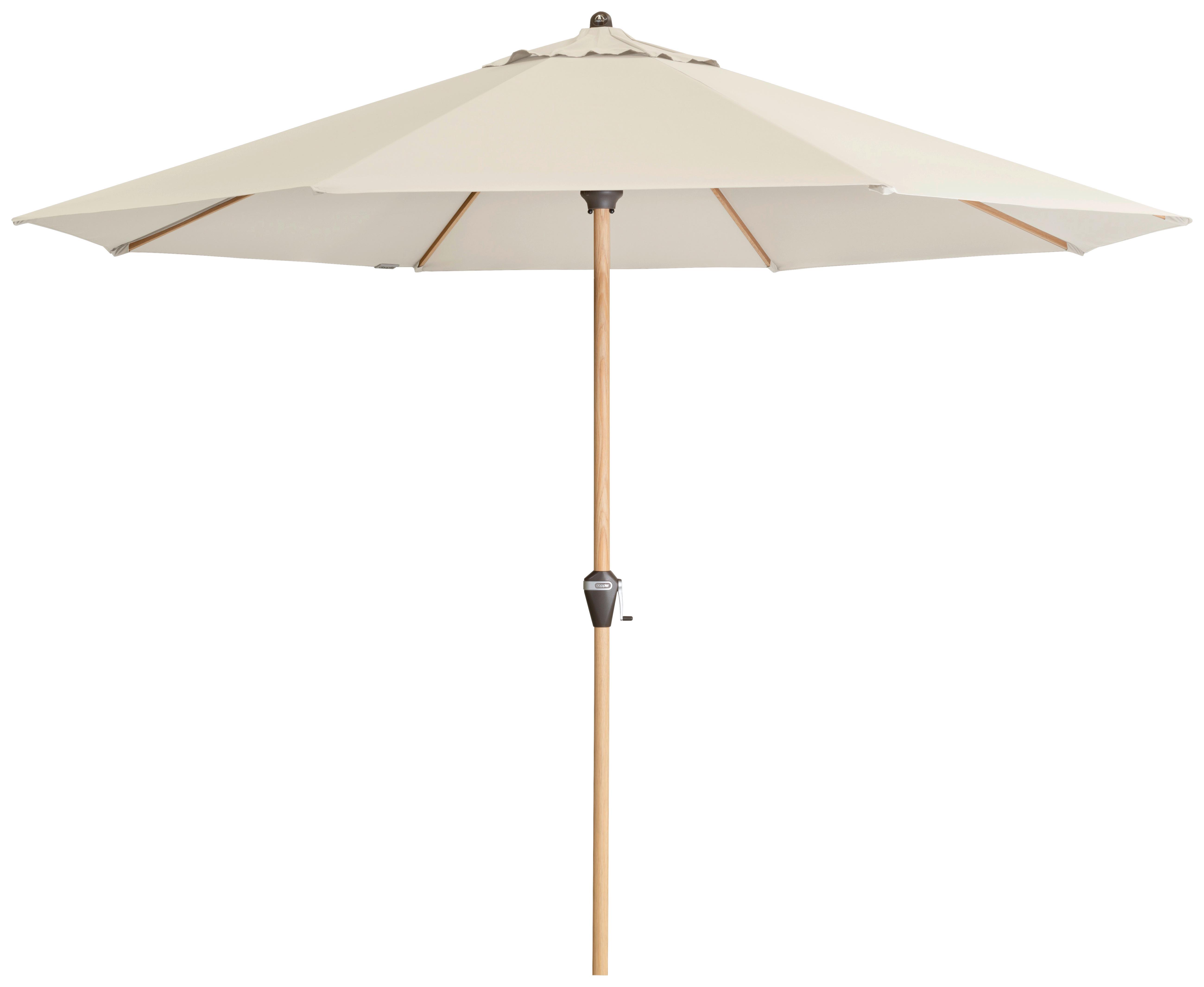 Sonnenschirm Alu Wood Ultra Naturfarben ca. 350x350cm - Eschefarben/Naturfarben, Design, Textil/Metall (350/350cm) - Doppler